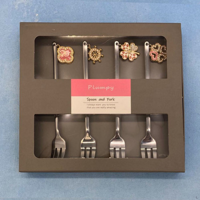 Set de Tenedores Plateados Pink Glitter x4unidades